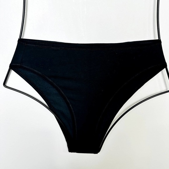 Everlane NWT The High Rise Cheeky Casual Bikini Panty Undies Black Size Small - Picture 2 of 4